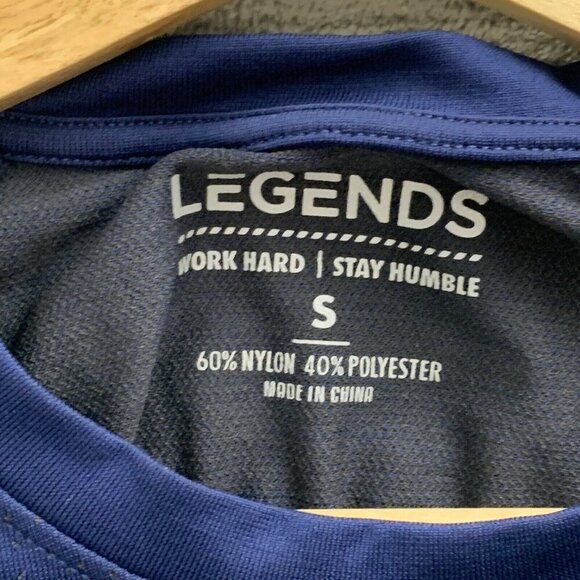 LEGENDS Shirt Mens Size Small Blue Long Sleeve Work Hard Stay Humble Workout Gym - Picture 6 of 7